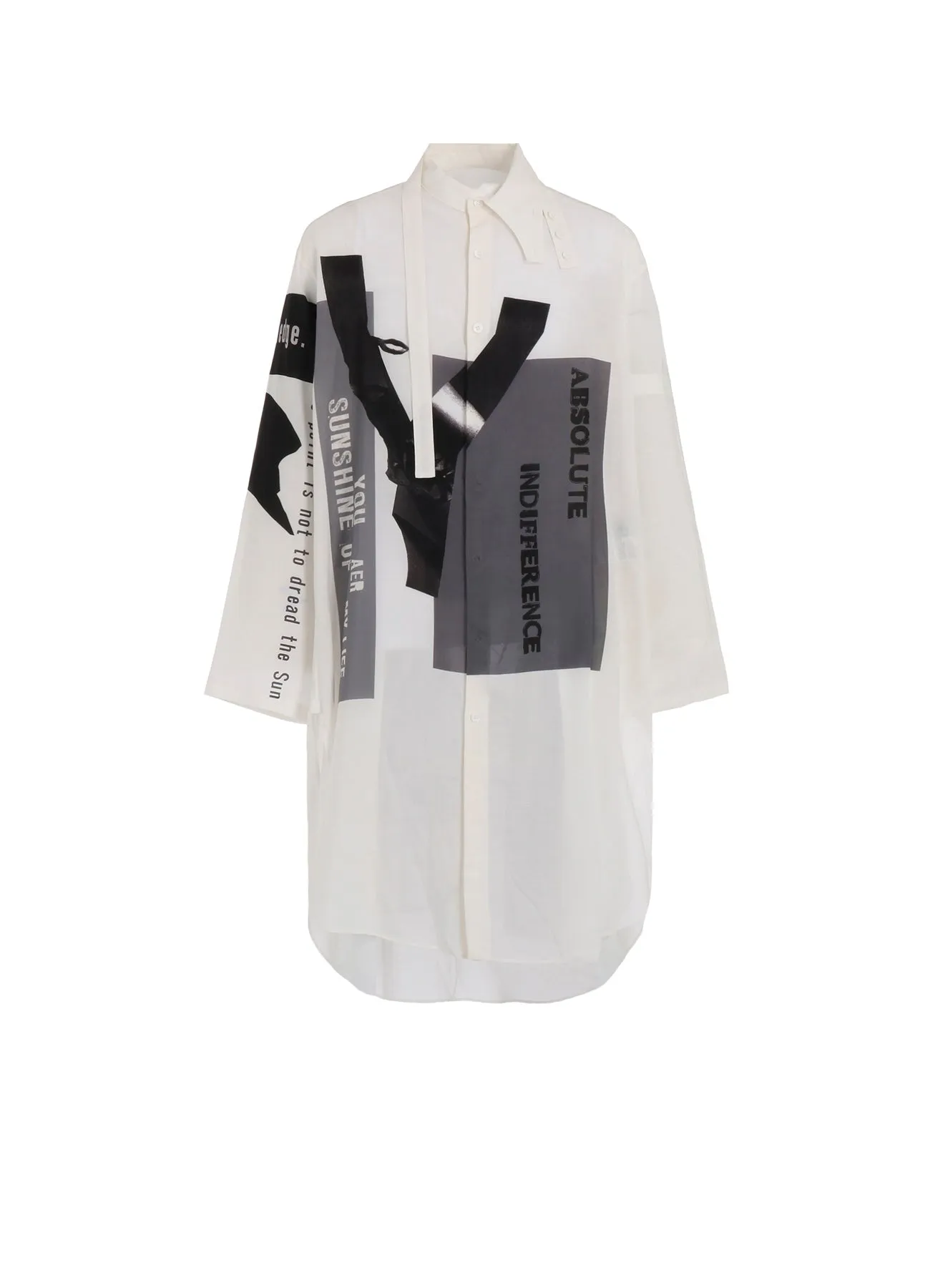 Sustainable production ASYMMETRY COLLAR PRINT BLOUSE