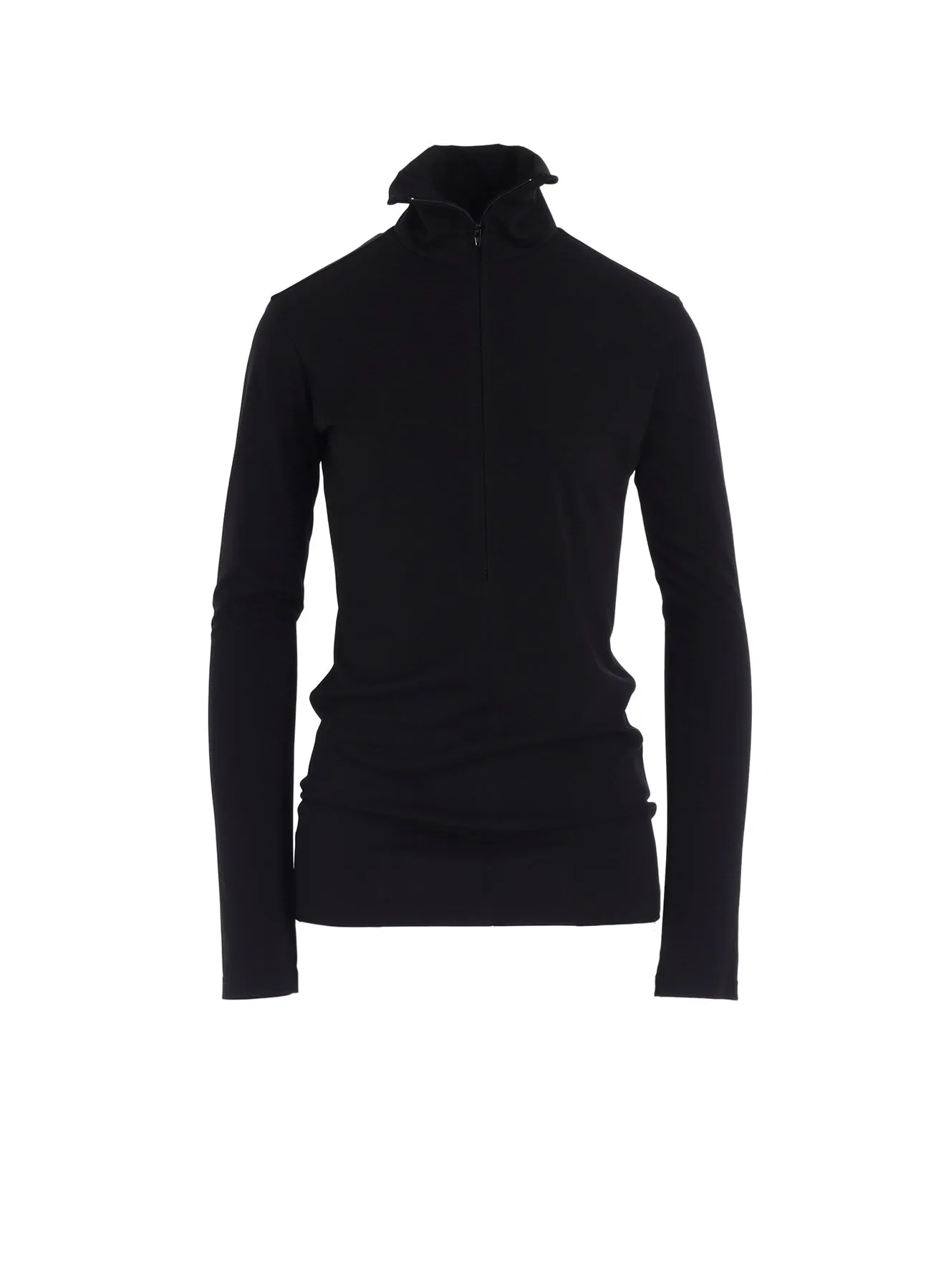 TA/PE DRY SMOOTH HALF ZIP UP T High Neck Reinforced Hems
