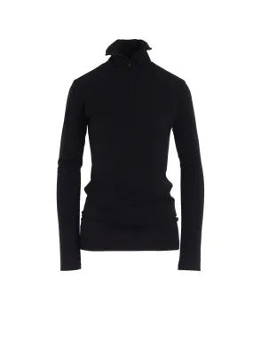 TA/PE DRY SMOOTH HALF ZIP UP T High Neck Reinforced Hems
