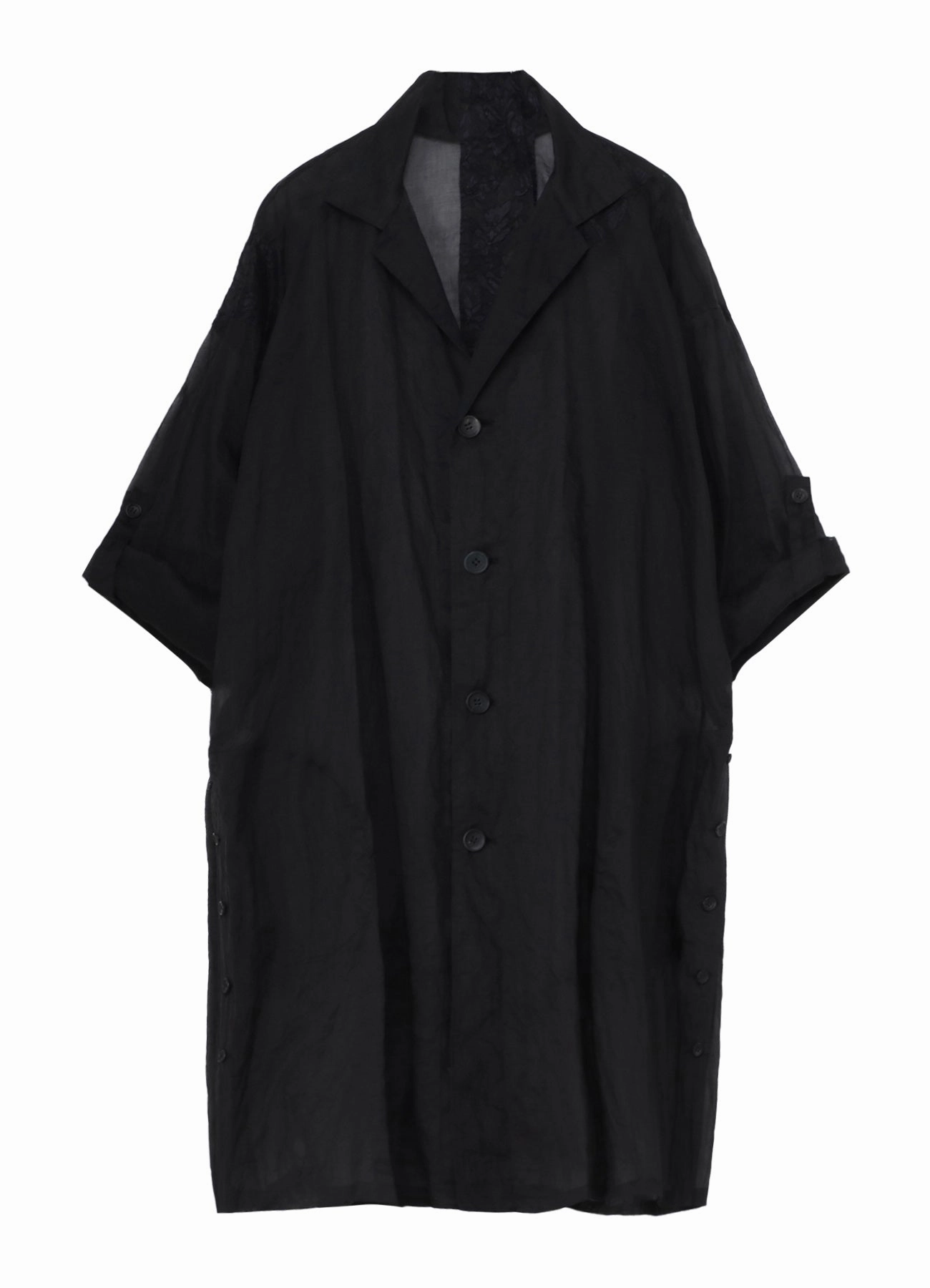 Airy Layer Fit COTTON ORGANZA LAWN SIDE GATHER DETAIL COAT B