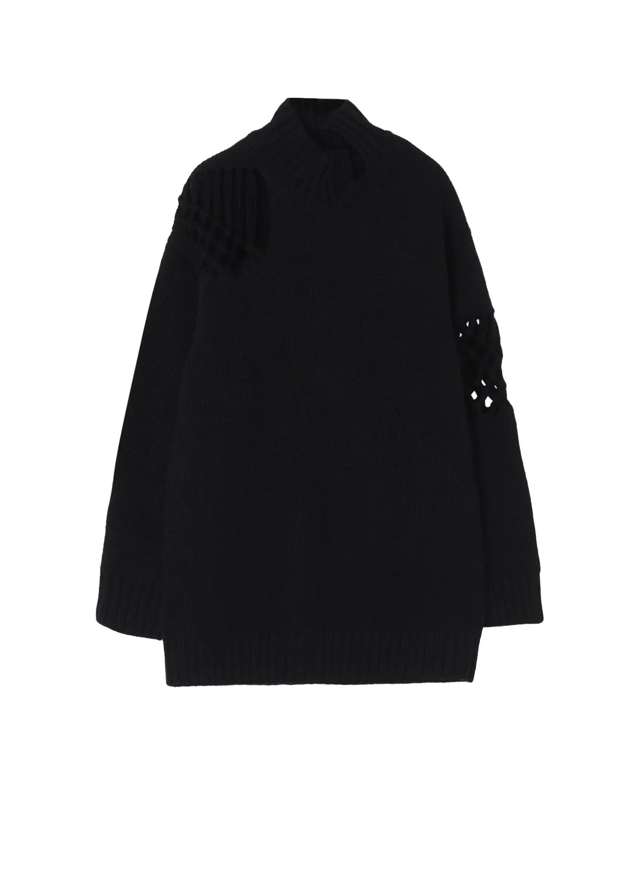 STITCHING MACRAME DETAIL HIGH NECK PO Interlock Knit Structure