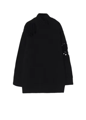 STITCHING MACRAME DETAIL HIGH NECK PO Interlock Knit Structure