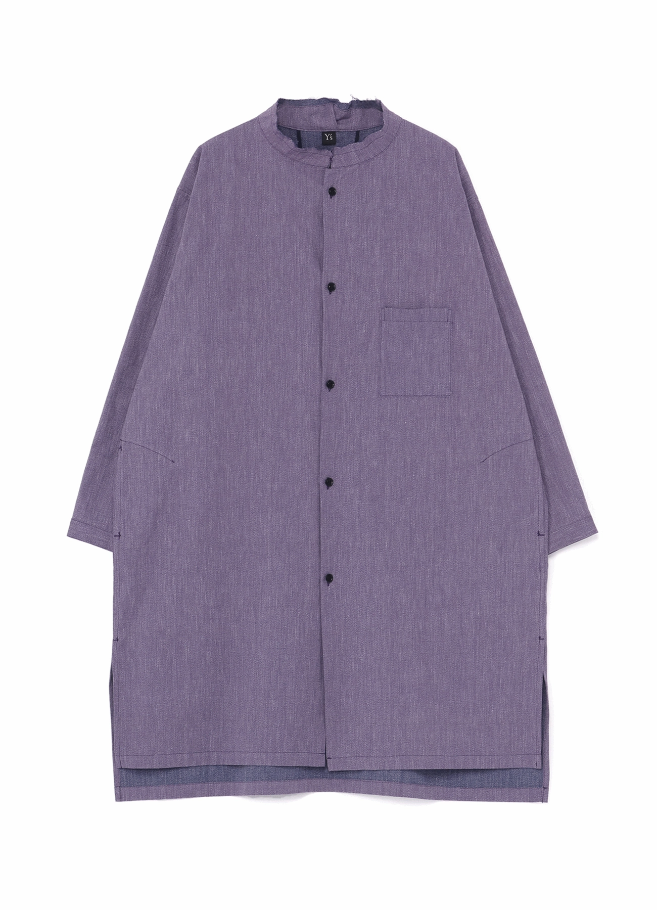 Office Classic [Y's 1972 - A MOMENT IN Y's WITH MAX VADUKUL]COTTON COLOR DENIM STAND COLLAR DRESS