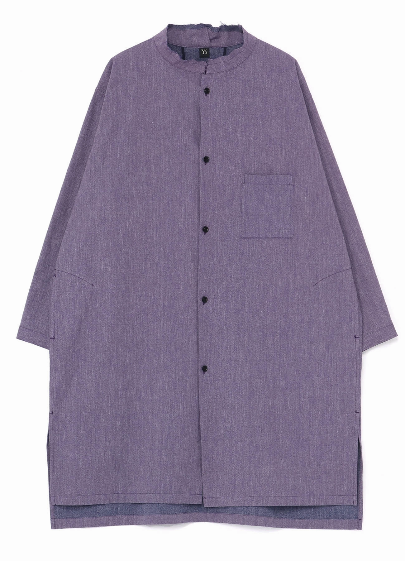 Chic casual Form Focus [Y's 1972 - A MOMENT IN Y's WITH MAX VADUKUL]COTTON COLOR DENIM STAND COLLAR DRESS