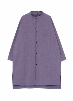 Office Classic [Y's 1972 - A MOMENT IN Y's WITH MAX VADUKUL]COTTON COLOR DENIM STAND COLLAR DRESS