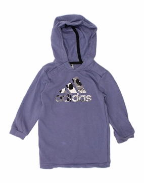 ADIDAS Baby Girls Graphic Hooded Dress 12-18 Months Purple Cotton Clean Style All-Day Wear