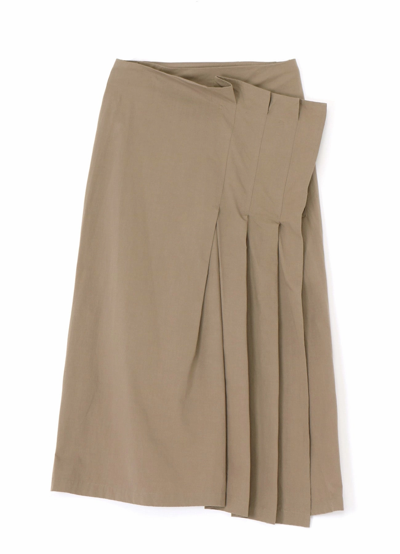 LIGHT TWILL COTTON PLEATED WRAP SKIRT Soft Pleats Padded-Bust