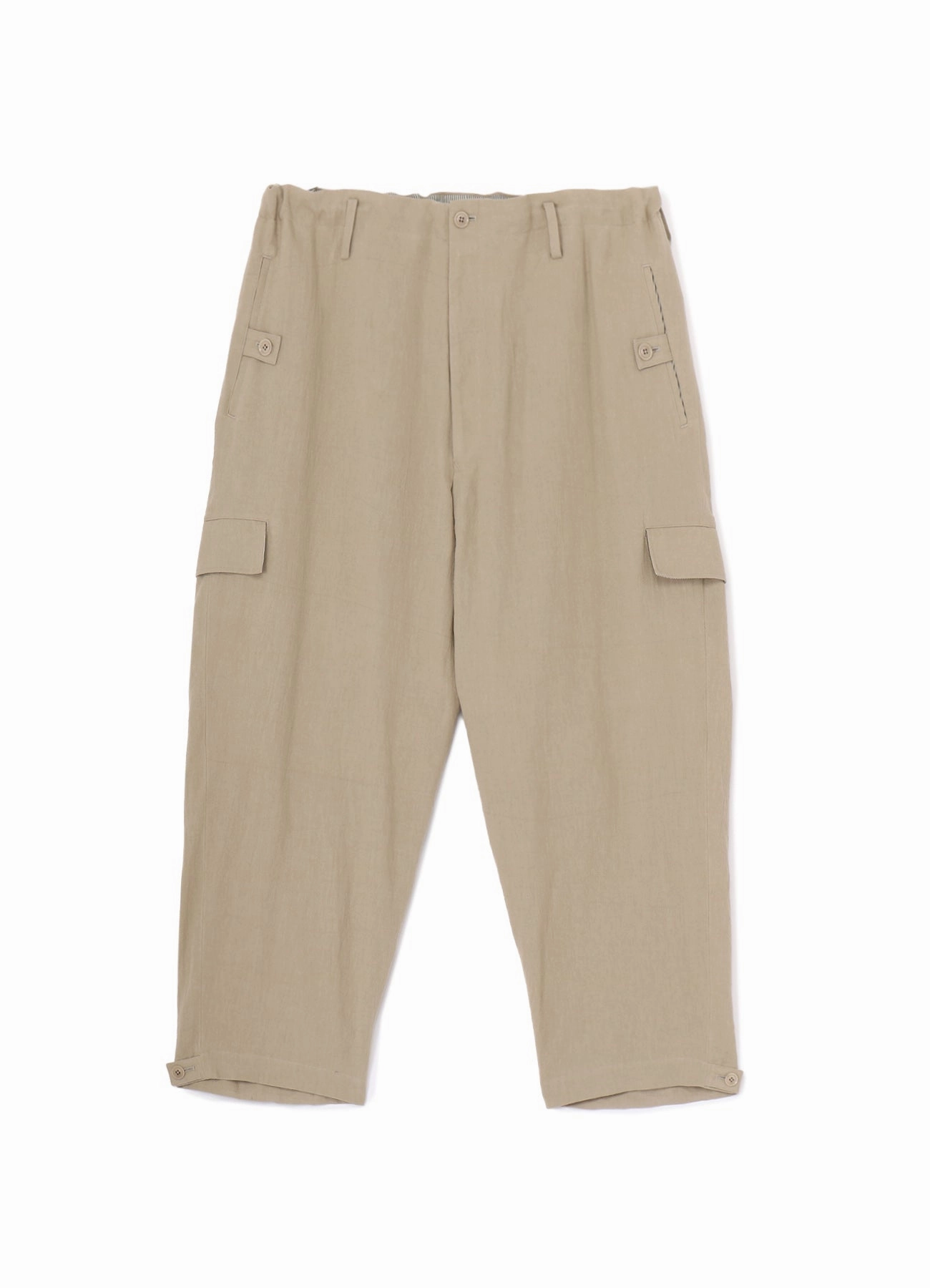 COTTON LINEN VIYELLA WIDE PANTS WITH TAB Seamless Waistband