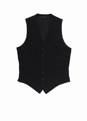 WOOL GABARDINE 7BUTTONS VEST low - frequency use low end