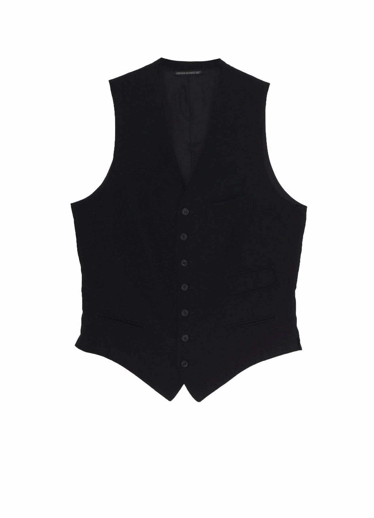 WOOL GABARDINE 7BUTTONS VEST low - frequency use low end