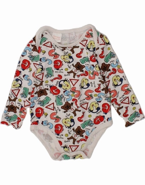GUESS Baby Boys Graphic Bodysuit 9-12 Months White Cotton Holiday Active