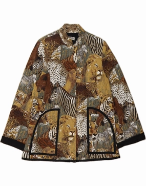 VINTAGE Womens Blazer Jacket UK 14 Medium Multicoloured Animal Print Business Style Fit Flattering Design