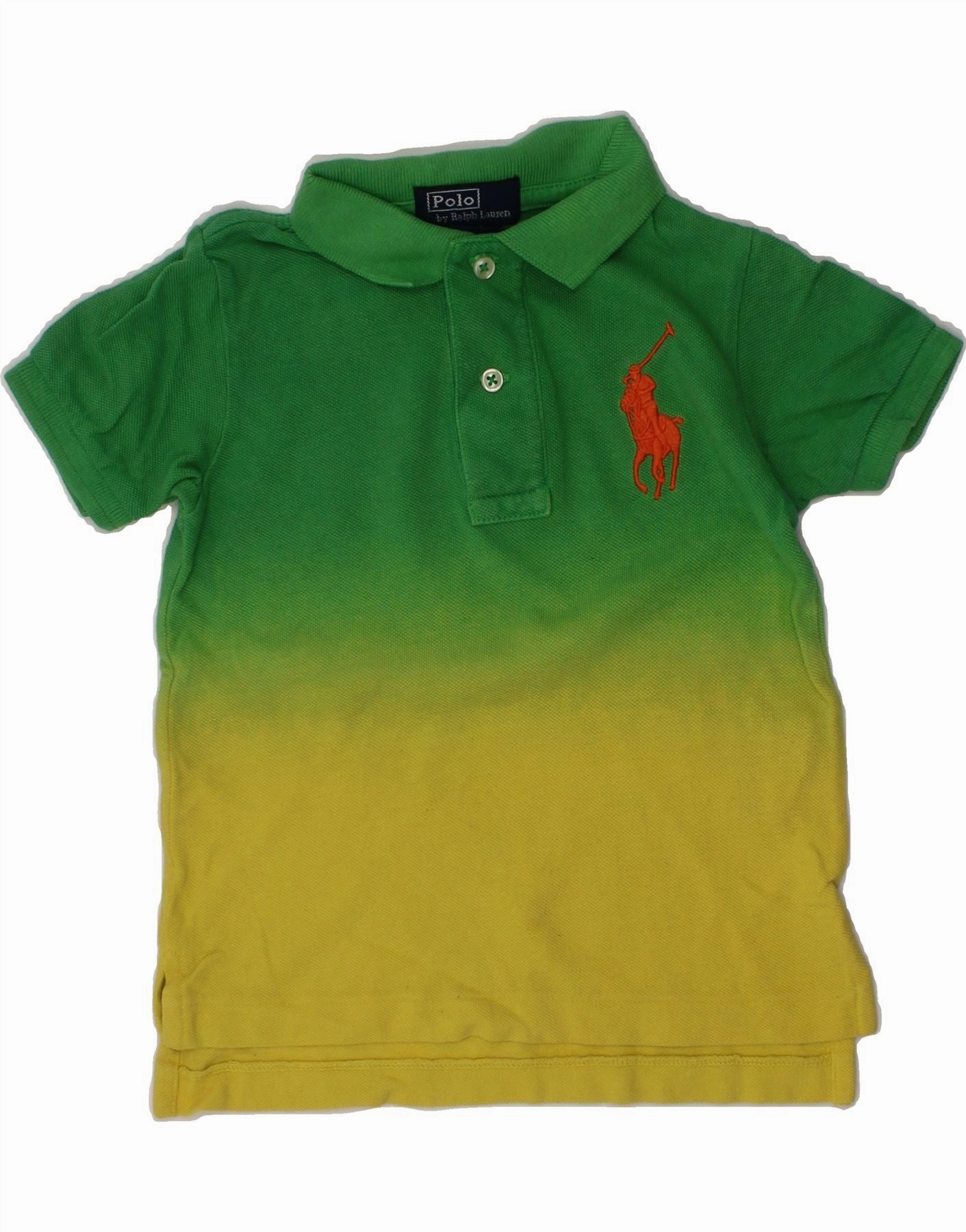POLO RALPH LAUREN Baby Boys Polo Shirt 12-18 Months Green Colourblock Team Building