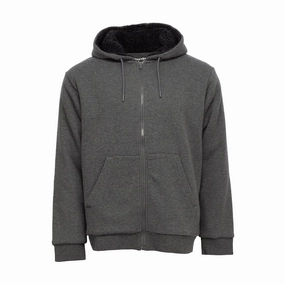 Dolphin like Gothic style Sherpa Lined FZ Hoody - Mens