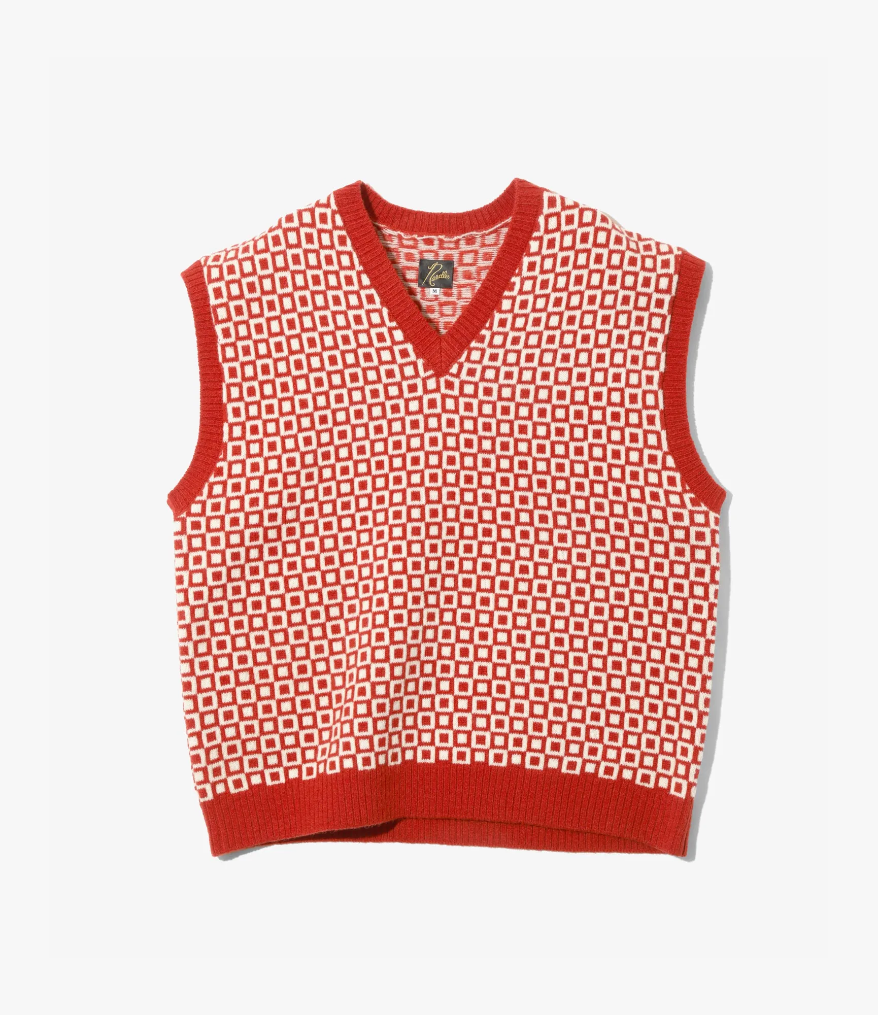 Shetland Knit Vest ?C Red Square Pattern City Comforted