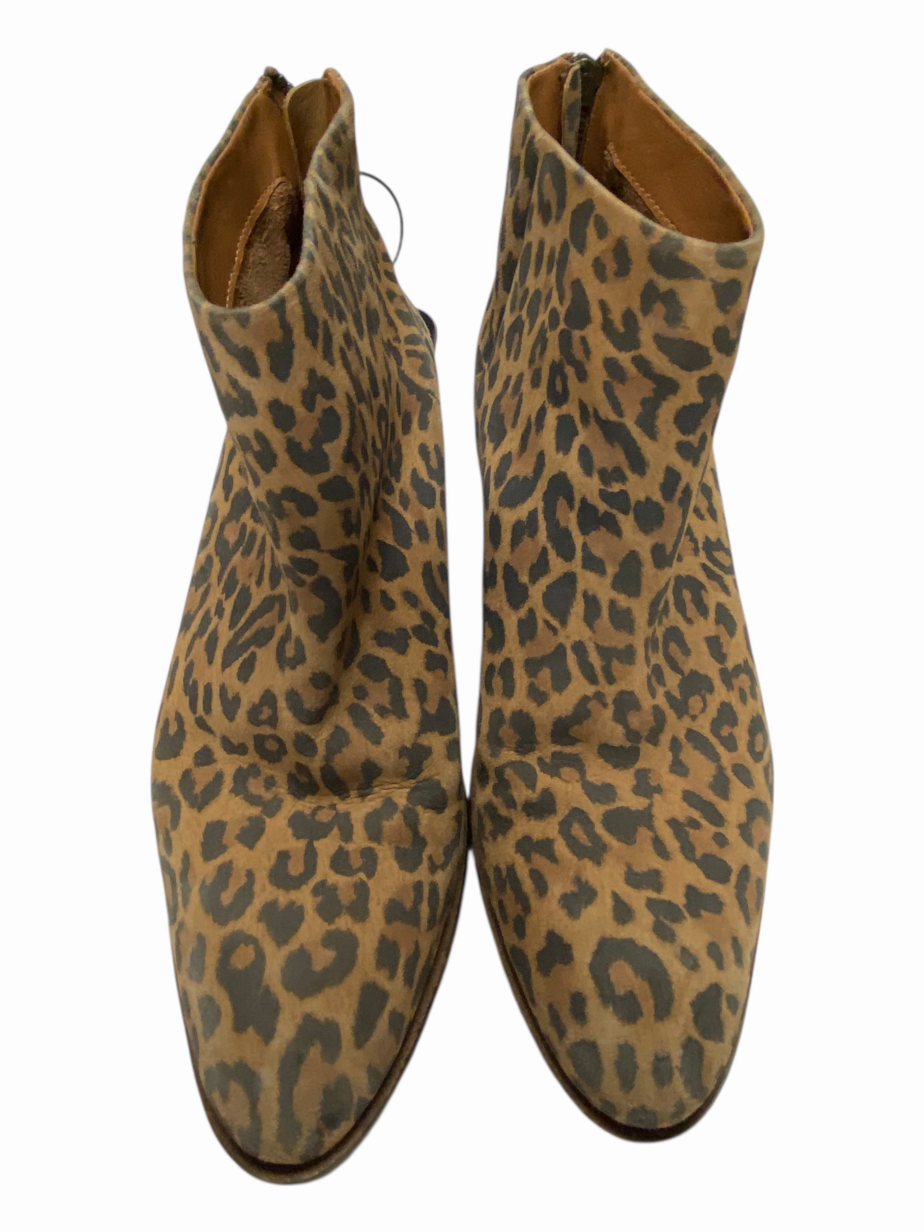 Boots Ankle Heels By Seychelles In Animal Print, Size:8 Rubber Compound Outsole