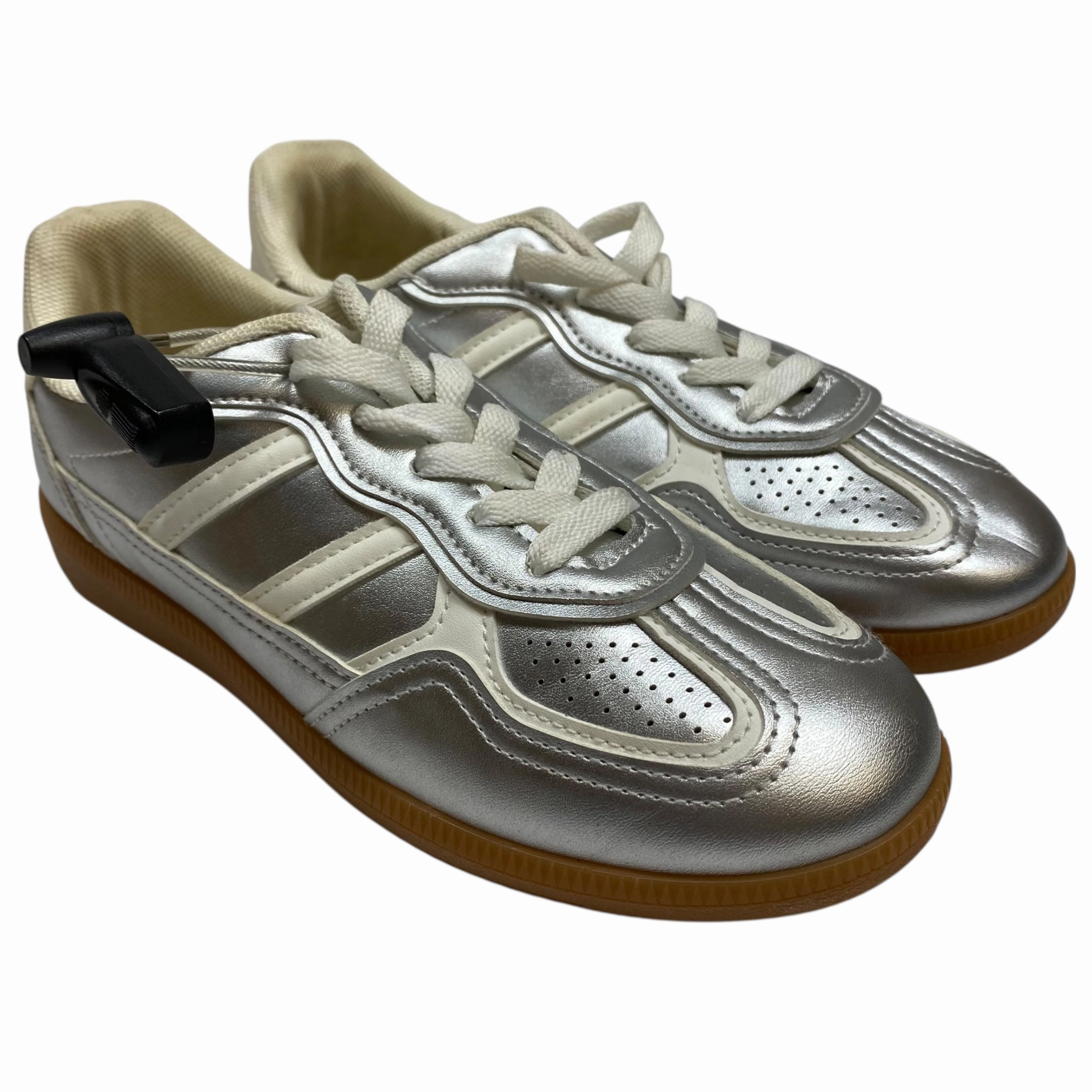 multi-color Shoes Sneakers By Fashion Nova In Silver, Size:6.5