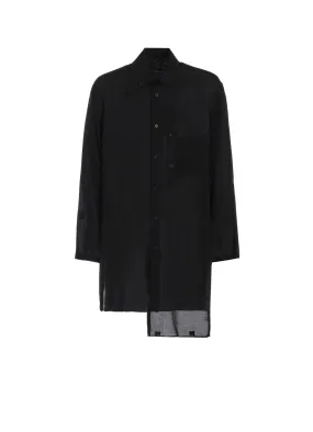 80 MODAL LOAN DOUBLE LAYER TAB COLLAR BLOUSE Day-To-Night Wear