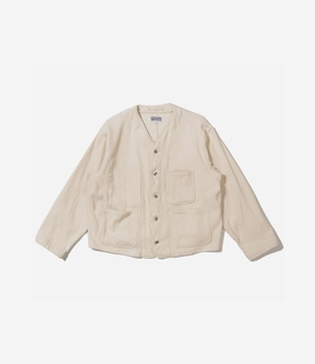 Seam Sealed Construction Short Engineer Jacket ?C Ecru Heavy Basketweave