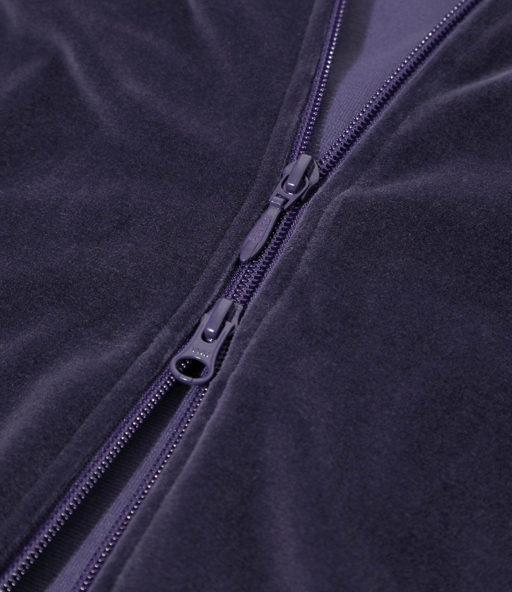 Rib Collar Track Jacket ?C Navy Velour Aid Under Shell