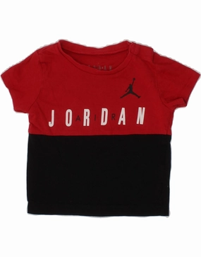 Resort Wear JORDAN Baby Boys Graphic T-Shirt Top 3-6 Months Red Colourblock