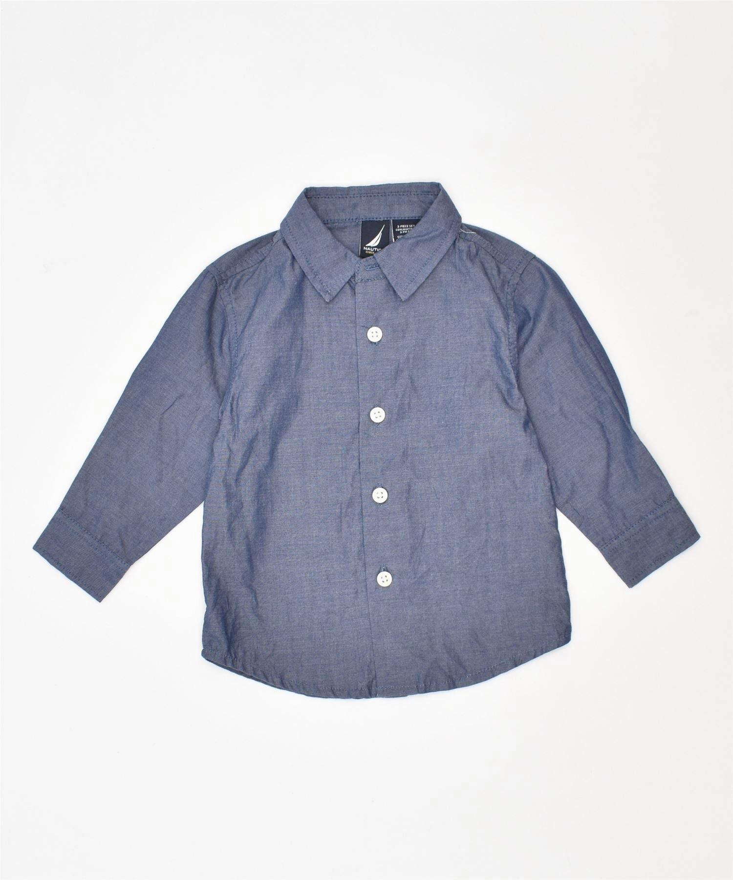 Recycled Polyester Blend NAUTICA Boys Shirt 9-12 Months Blue Cotton