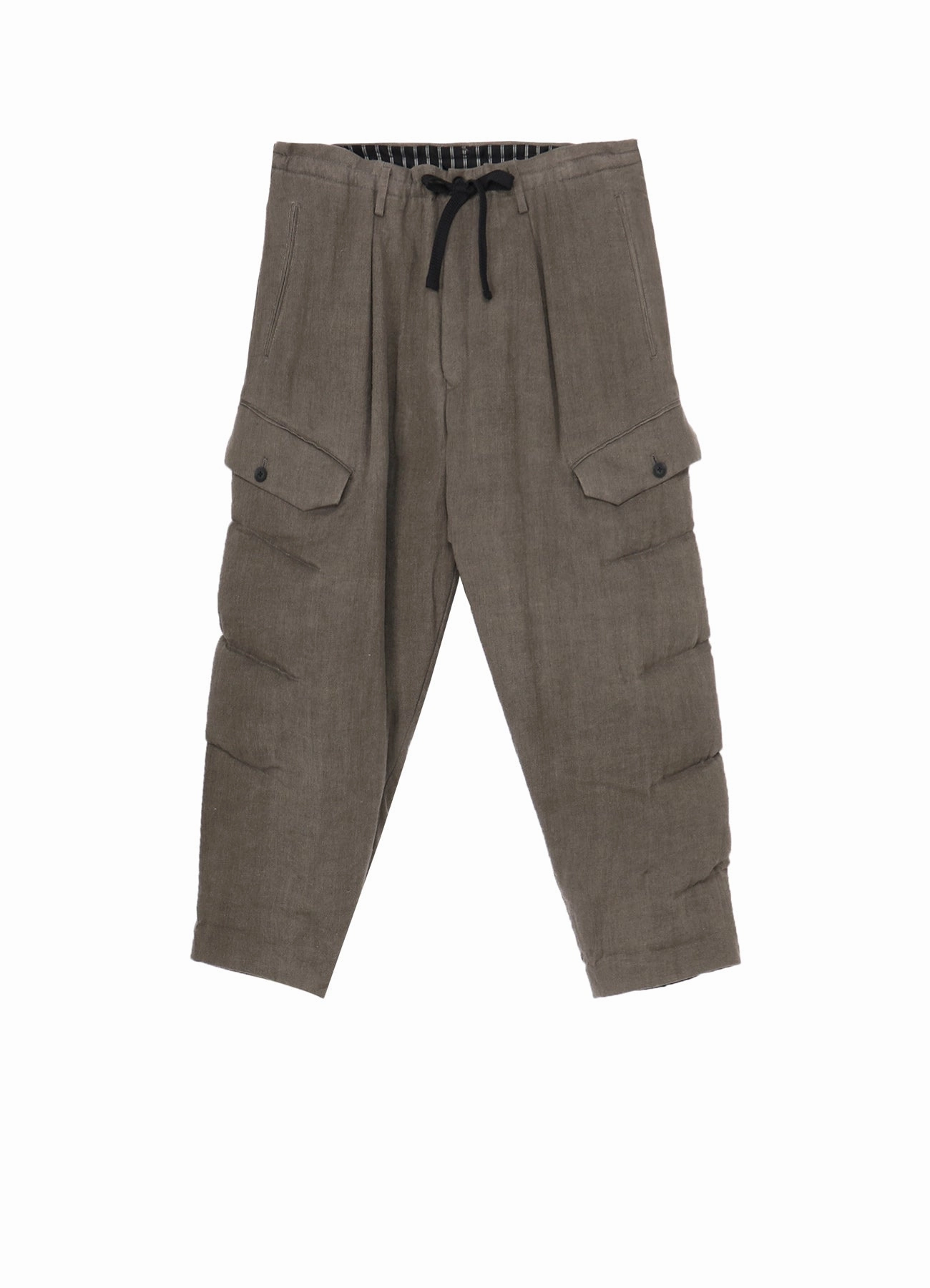 Stylish Look SILK LINEN DIAGONAL FLAP PADDED PANTS