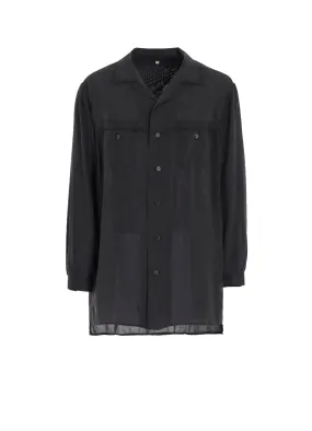 Relaxed Comfort OPEN COLLAR CELLULOSE OZONE SHIRT WITH CHAIN STITCH
