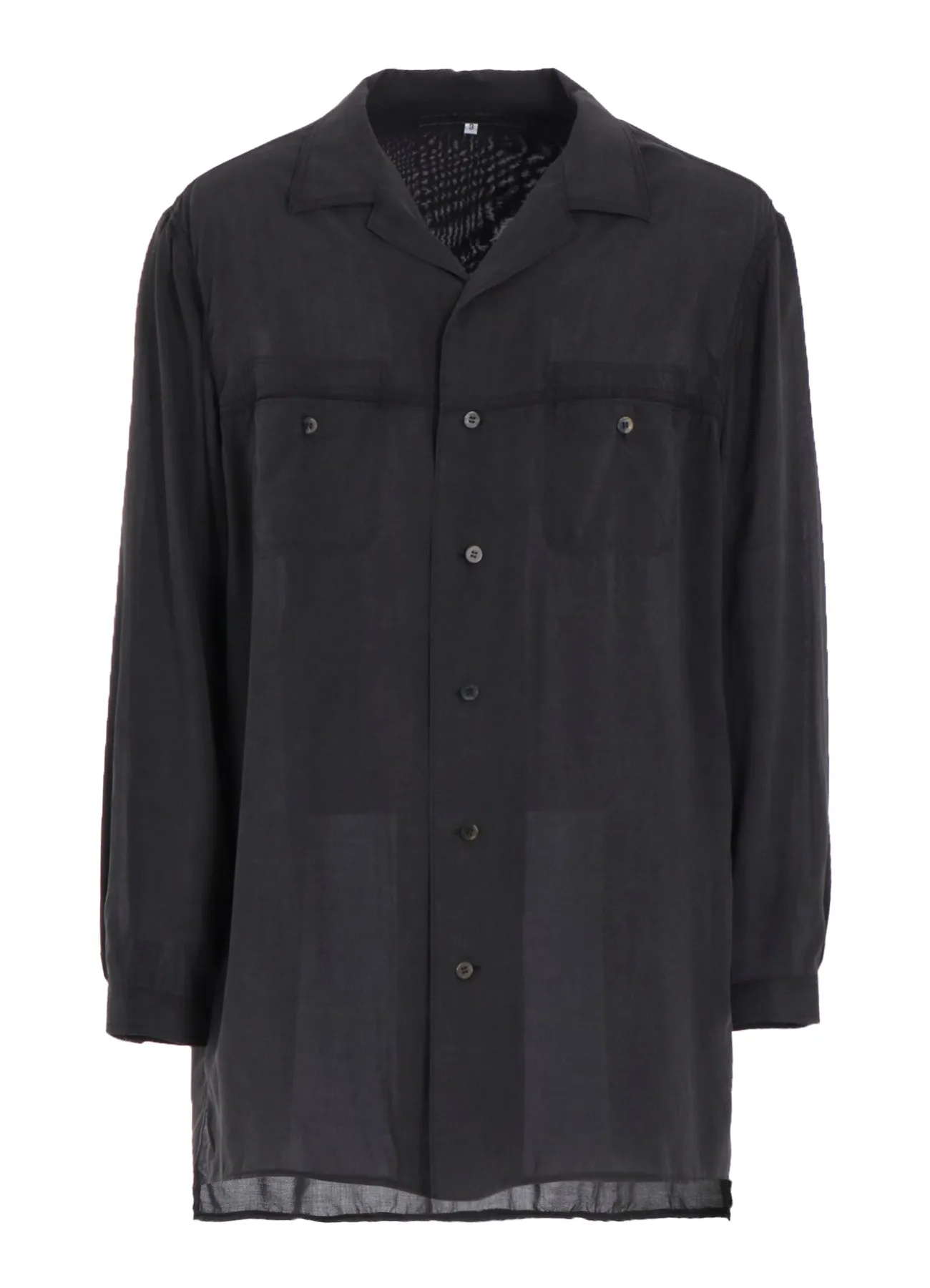 OPEN COLLAR CELLULOSE OZONE SHIRT WITH CHAIN STITCH Easy Care Material Seamless Sides