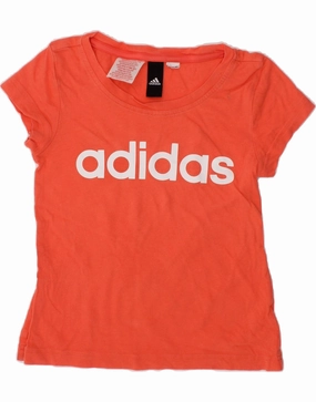 ADIDAS Baby Girls Graphic T-Shirt Top 18-24 Months Orange Non Chafe Seams