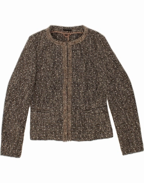 Elegant Craft Business casual wear SISLEY Womens Blazer Jacket UK 14 Medium Grey Check Acrylic