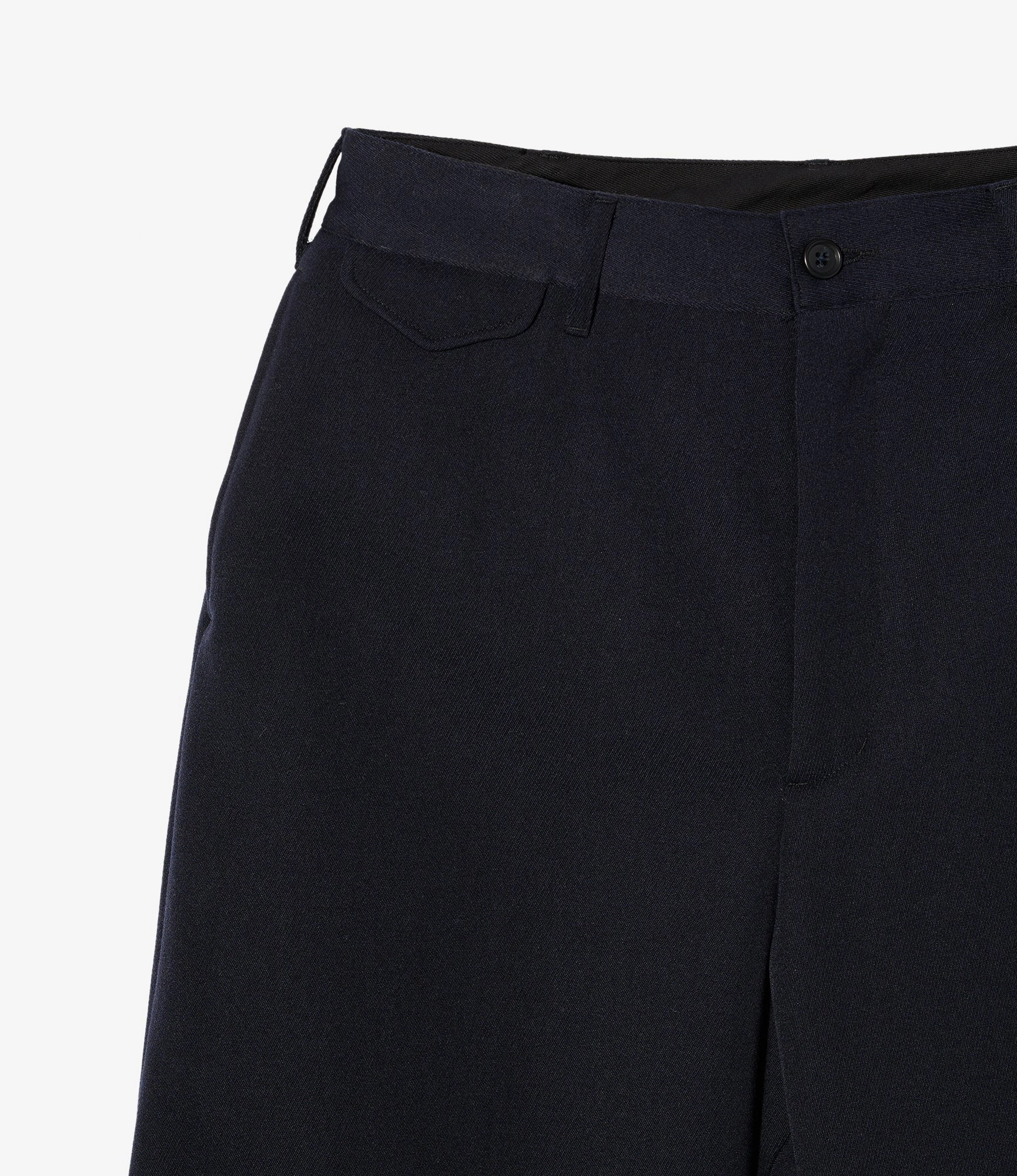Pocket Reinforcement Officer Pant ?C Dark Navy Heavy Wool Elastique