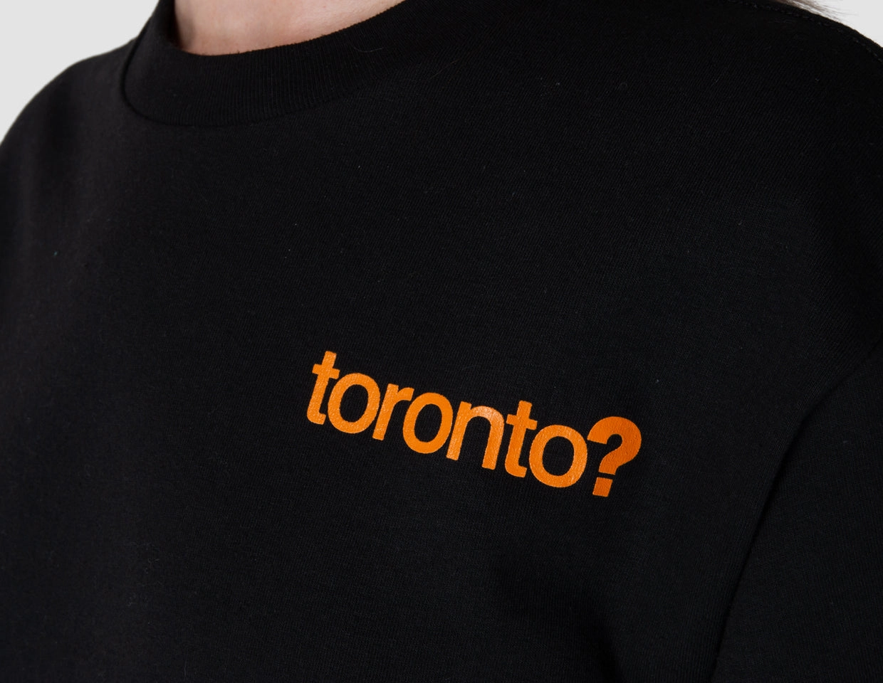 Slim Fit Cut Water Based Ink Print size? Toronto T-shirt / Black