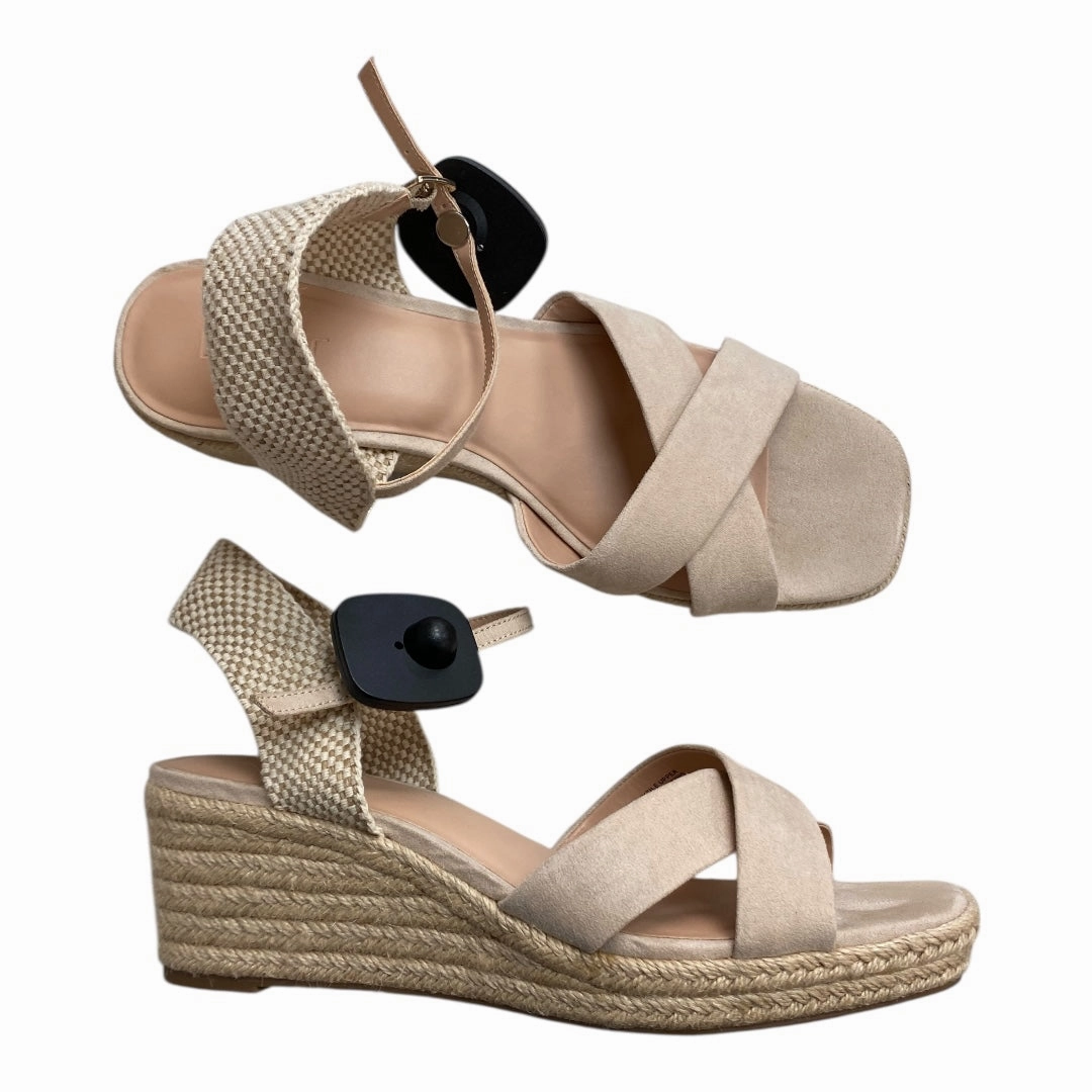 Sandals Heels Block By Loft In Tan, Size:10 Reinforced heel Foot Massage