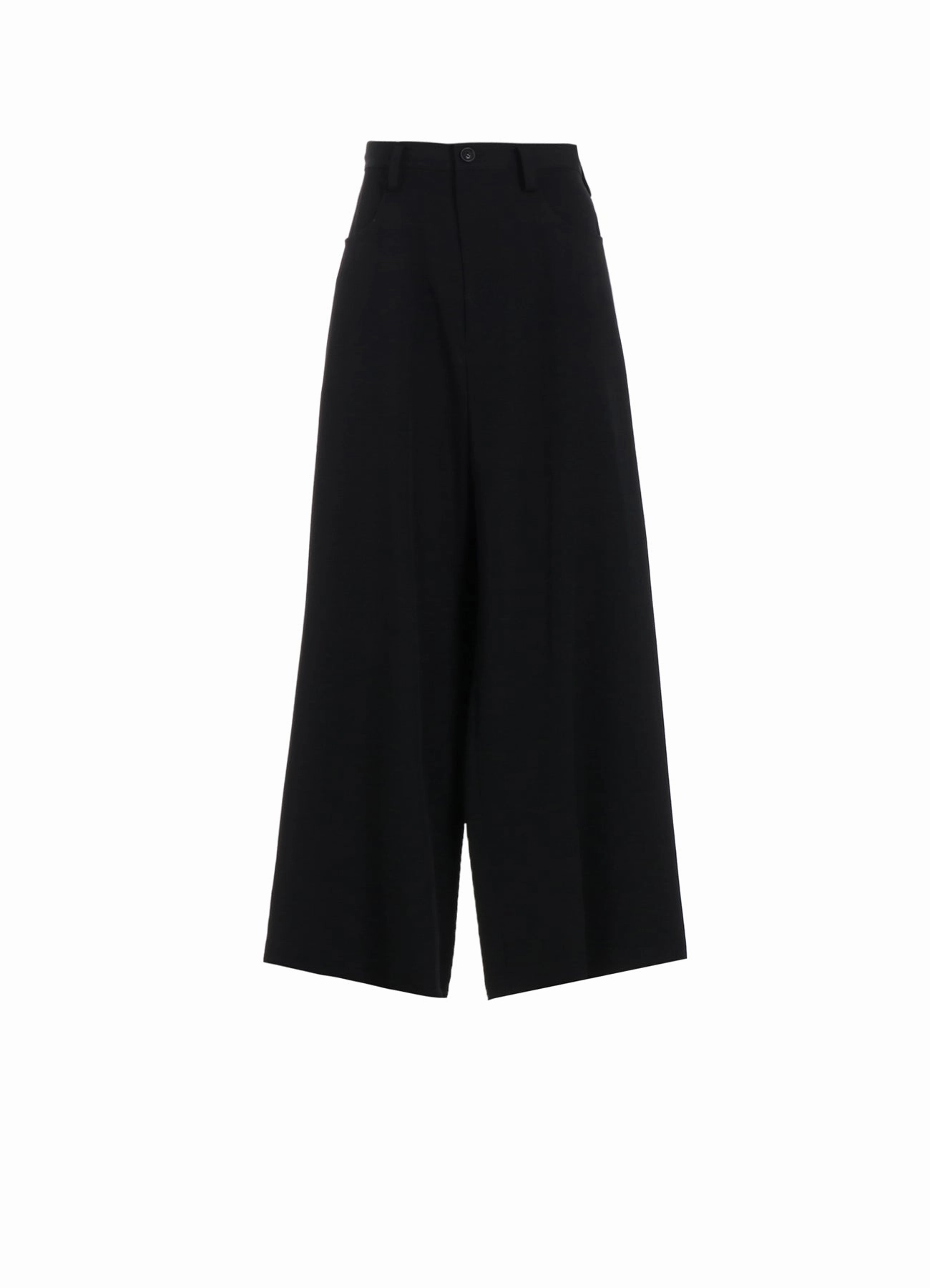 Rubberized grip WOOL GABARDINE LONG STRAIGHT PANTS