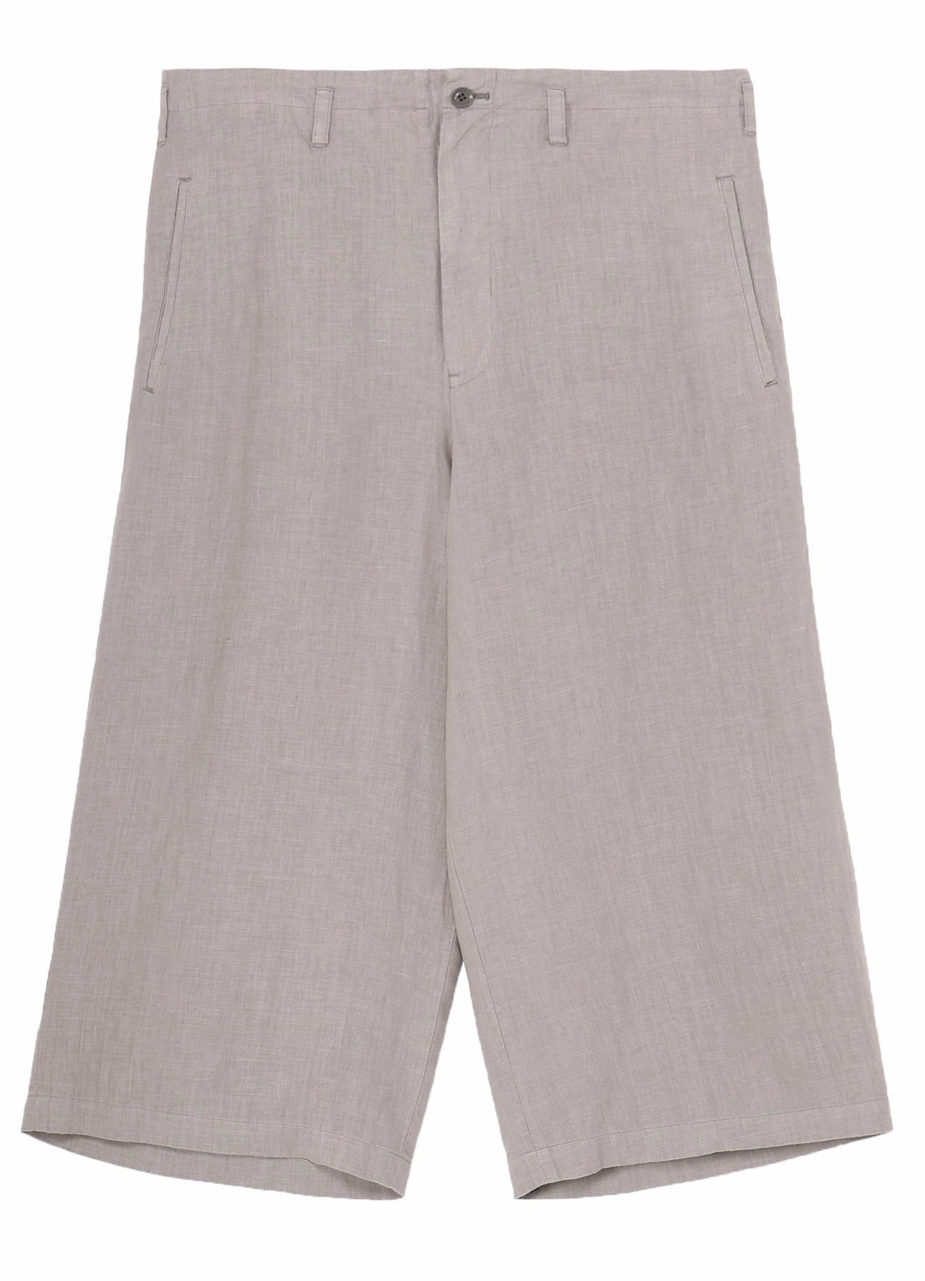 soft fit Warm design GARMENT DYE FLAX WIDE HALF PANTS