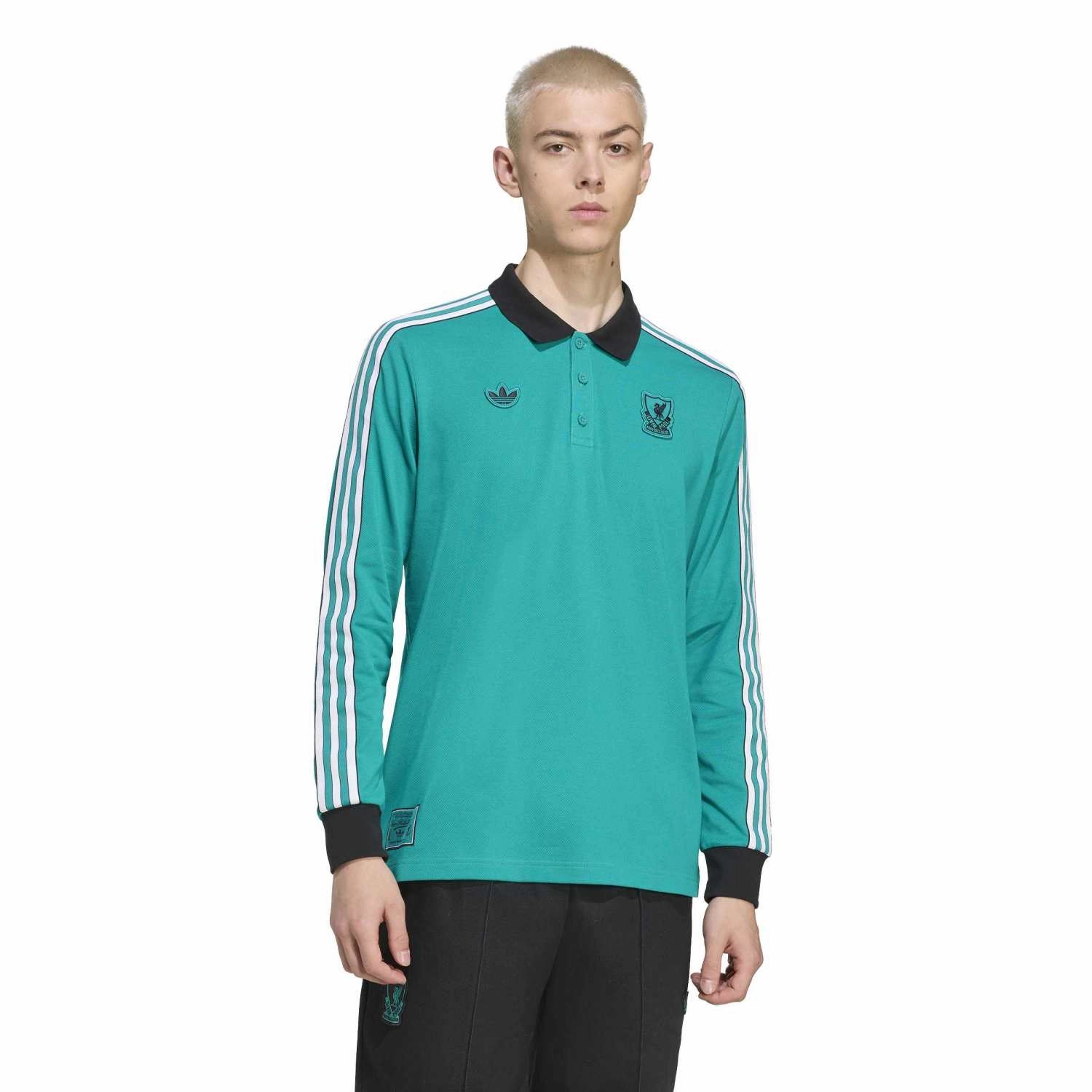 Easy Wear Style Subtle Embroidery Liverpool Icon LS Polo -Mens