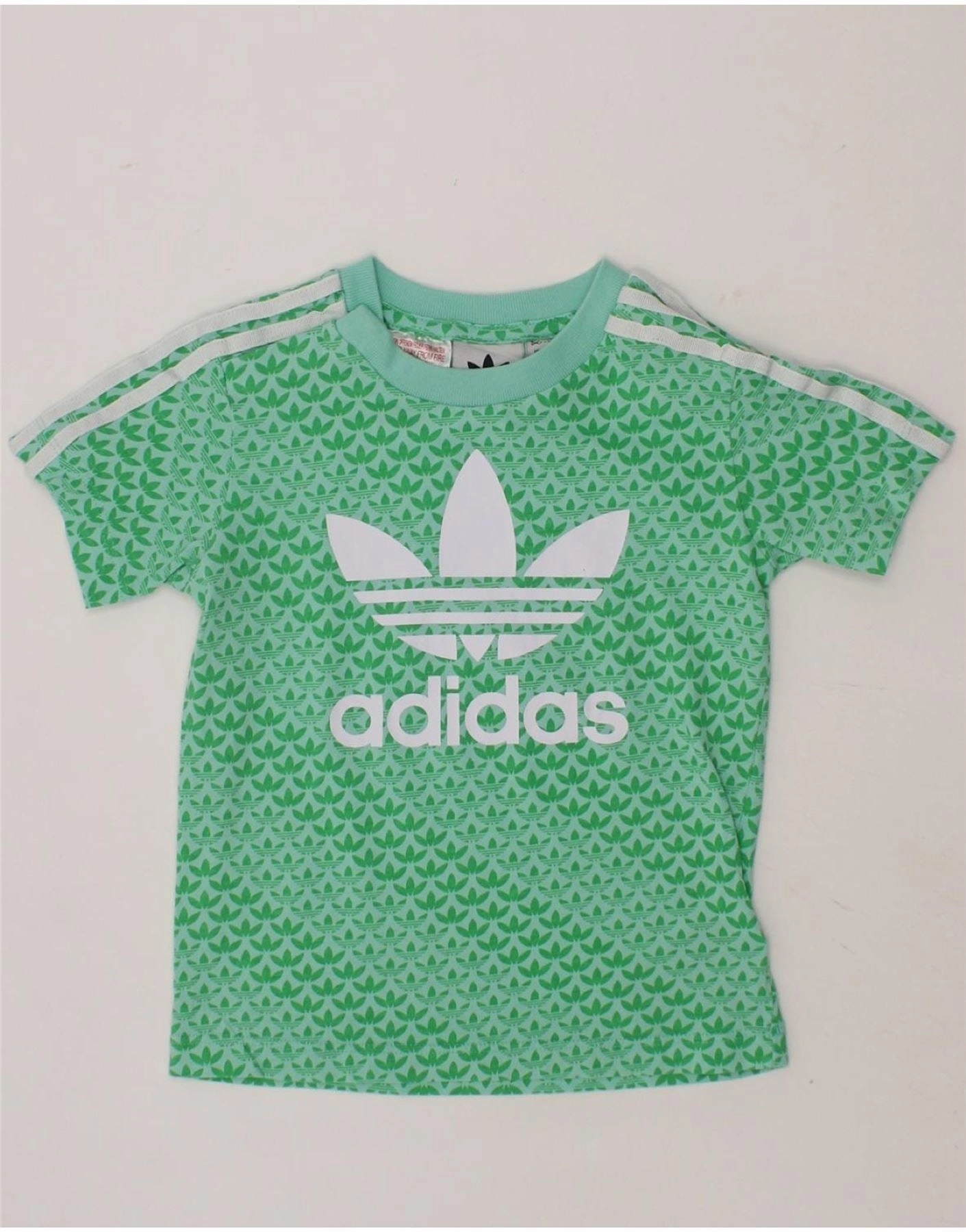 ADIDAS Baby Boys Graphic T-Shirt Top 12-18 Months Green Cotton Comfort Fit