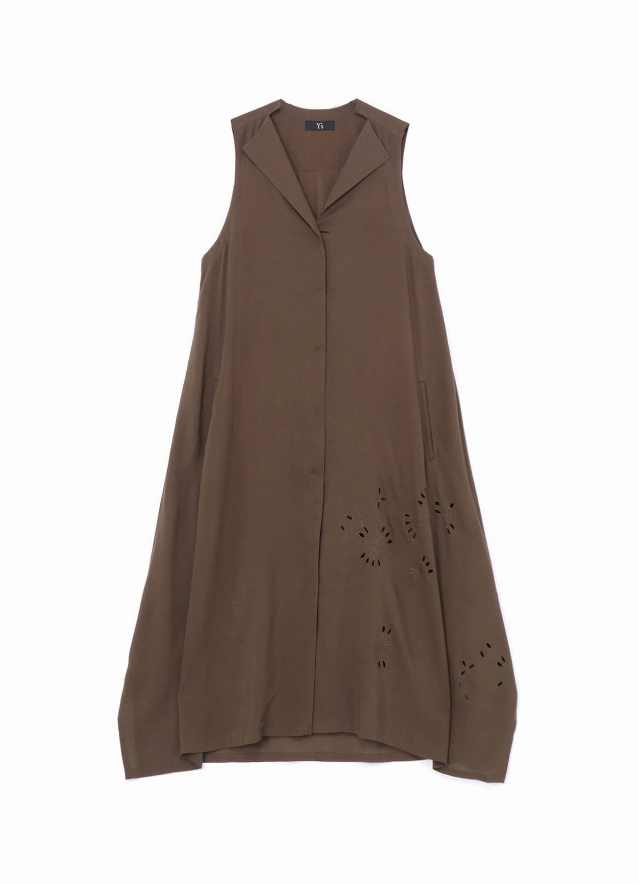 Nature Inspired Timeless Style SLEEVELESS DRESS WITH NOTCHED LAPEL COLLAR