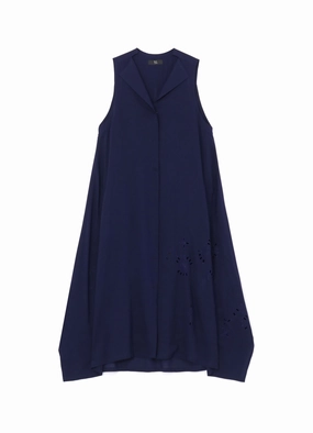 SLEEVELESS DRESS WITH NOTCHED LAPEL COLLAR Sporty Look