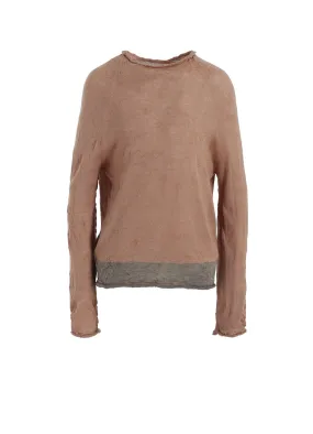 OFF NECK WRINKLED LONG SLEEVE PULLOVER Clean Silhouette