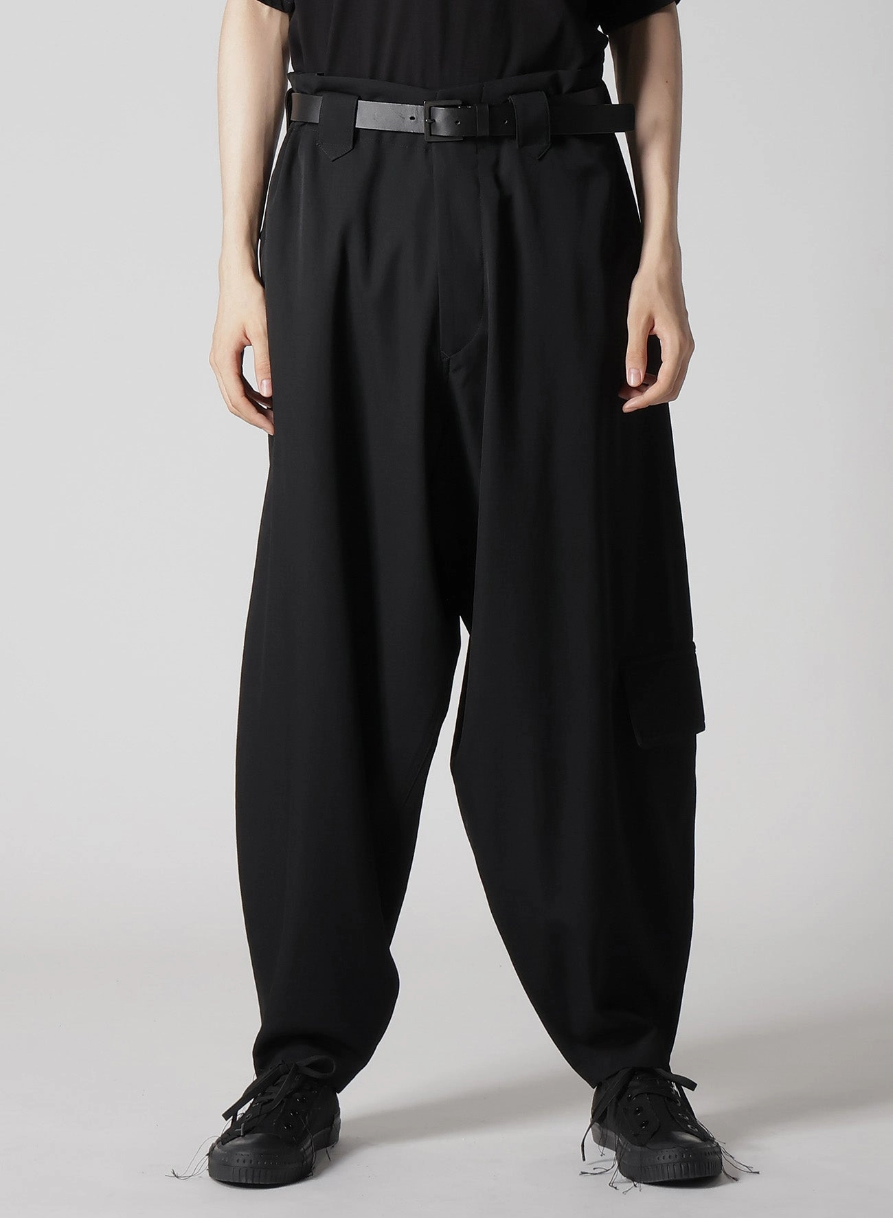 Stretchable Comfort Sustainable Material Blend WOOL GABARDINE LEFT SIDE POCKET PANTS