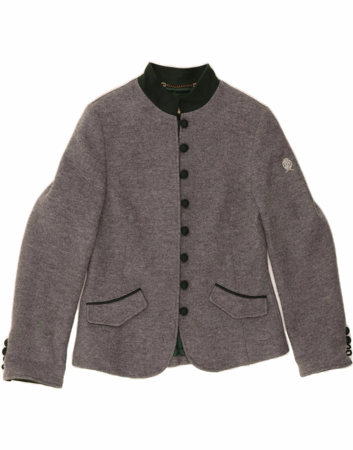 Sleek Business Wear Sharp Design DOLOMITEN Womens Blazer Jacket IT 44 Medium Grey Virgin Wool