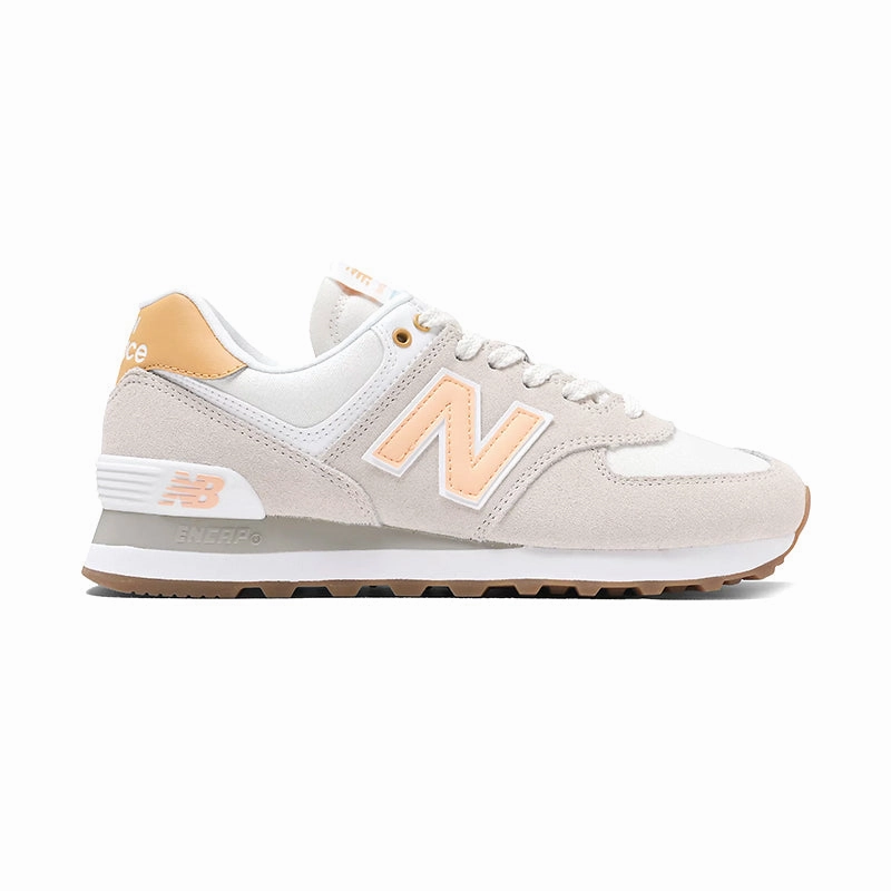 low - cut kids' size Women's 574 Timberwolf/Alpha Orange