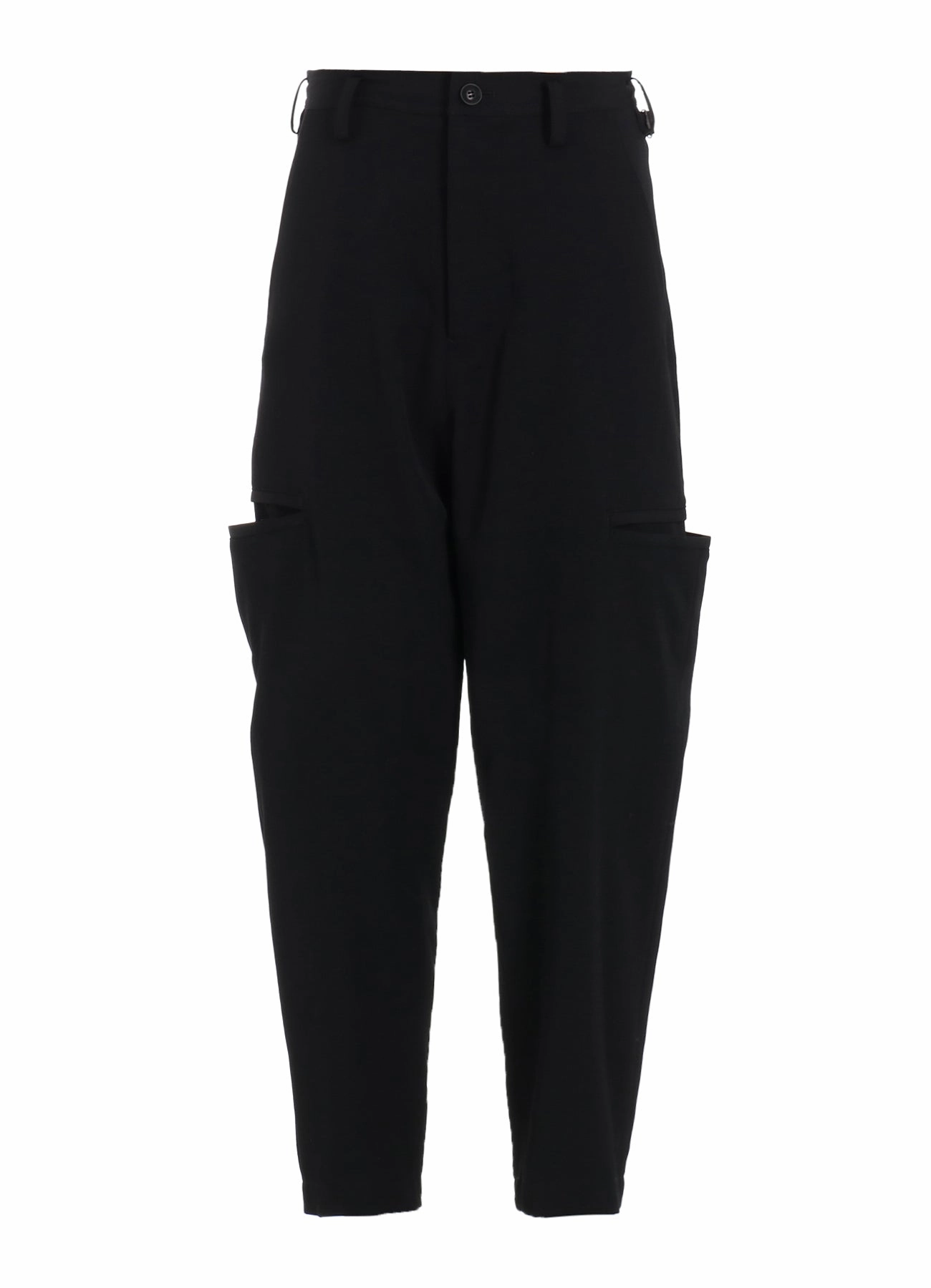 Slim wear Versatile staple WOOL GABARDINE TAPERED PANTS