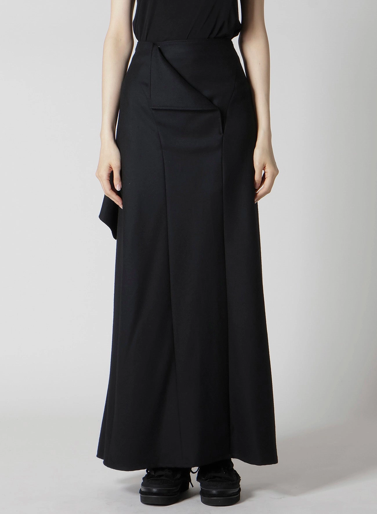 W/SAXONY  B DRAPED HIGH WAIST SKIRT Open Design