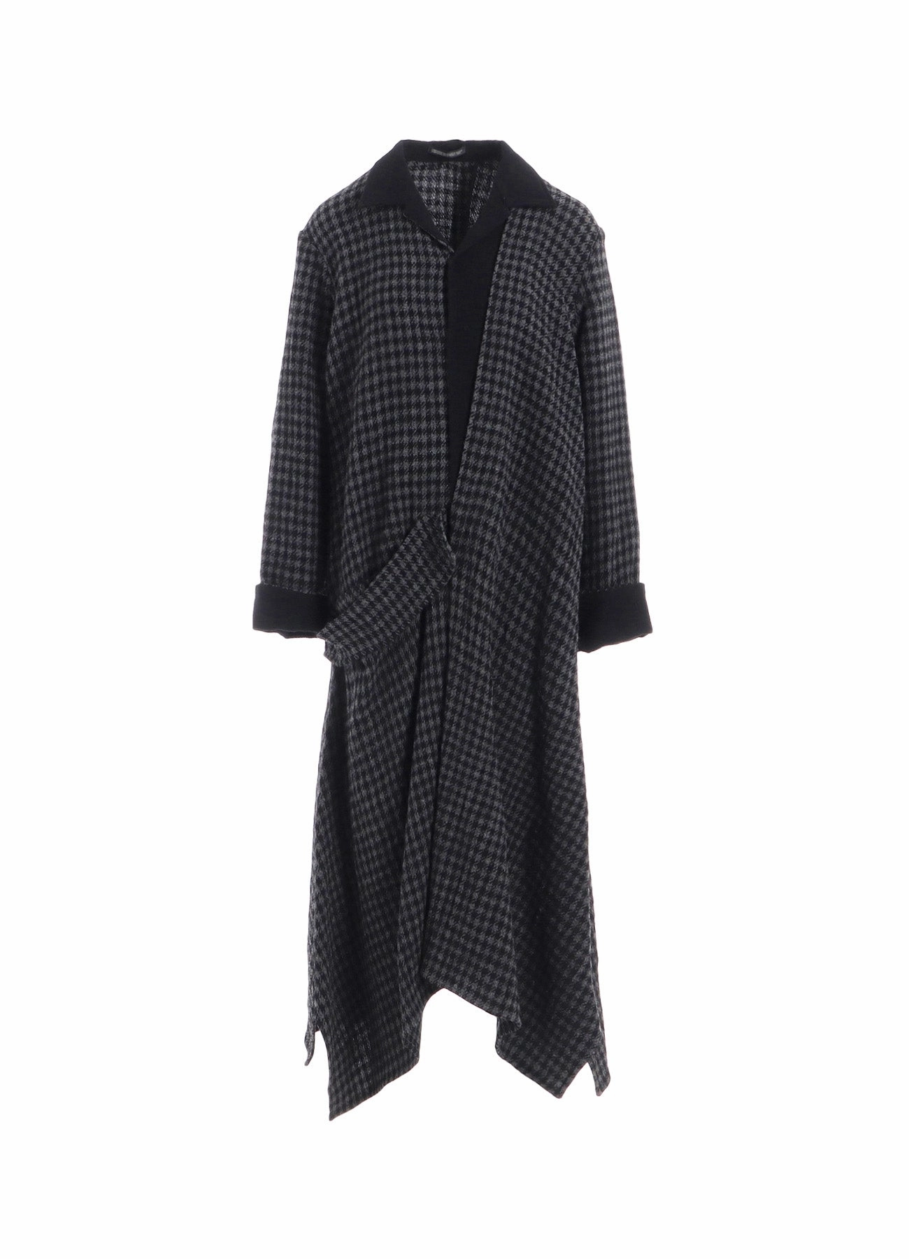 SMALL HOUNDSTOOTH R DRAPE DETAIL SHIRT DRESS Neutral Form Family Joy