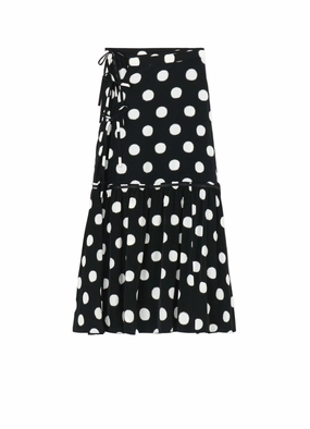 Heritage-Brand Empire Waist SMALL POLKA DOT CRAPE DE CHINE TEARED SKIRT