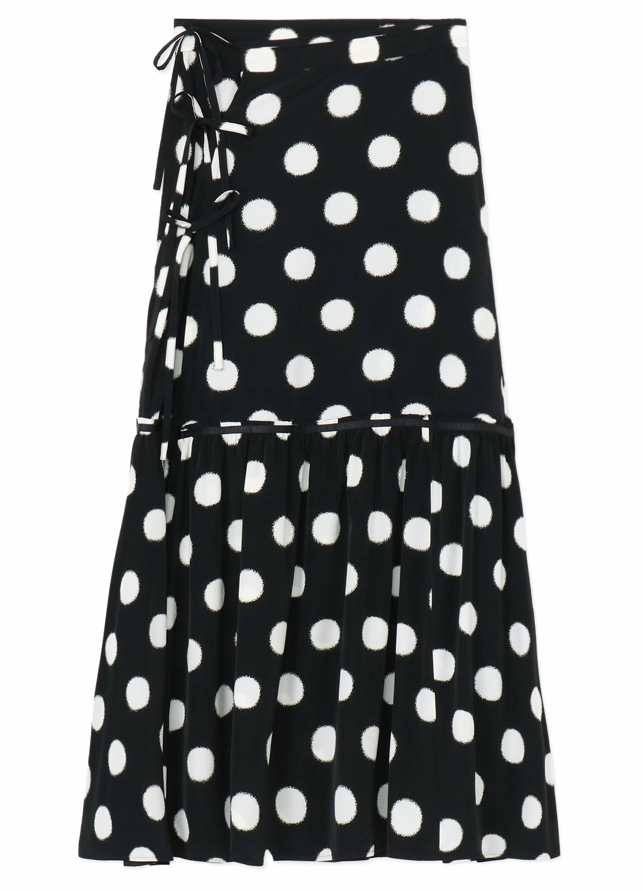 SMALL POLKA DOT CRAPE DE CHINE TEARED SKIRT Transitional Style