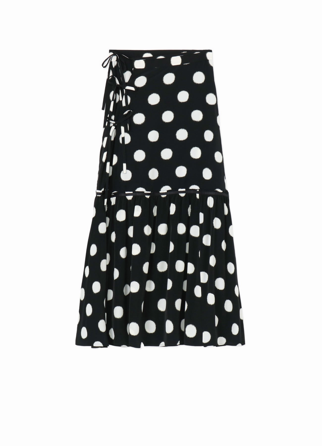 Heritage-Brand Empire Waist SMALL POLKA DOT CRAPE DE CHINE TEARED SKIRT